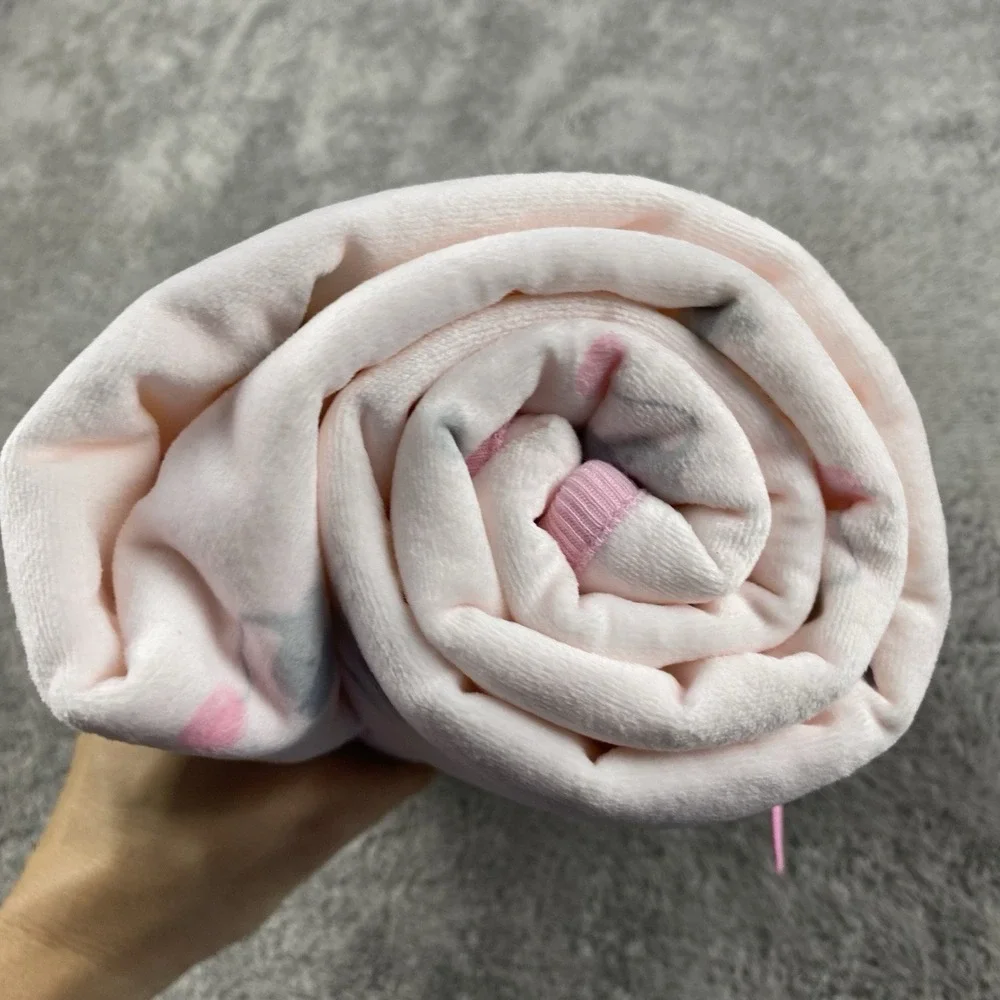 The Childrens Place‎ Baby Blanket Gray Pink Elephants Balloons Sherpa